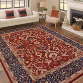 handmade Traditional Kafkaz Rust Blue Hand Knotted RECTANGLE 100% WOOL area rug 9 x 12